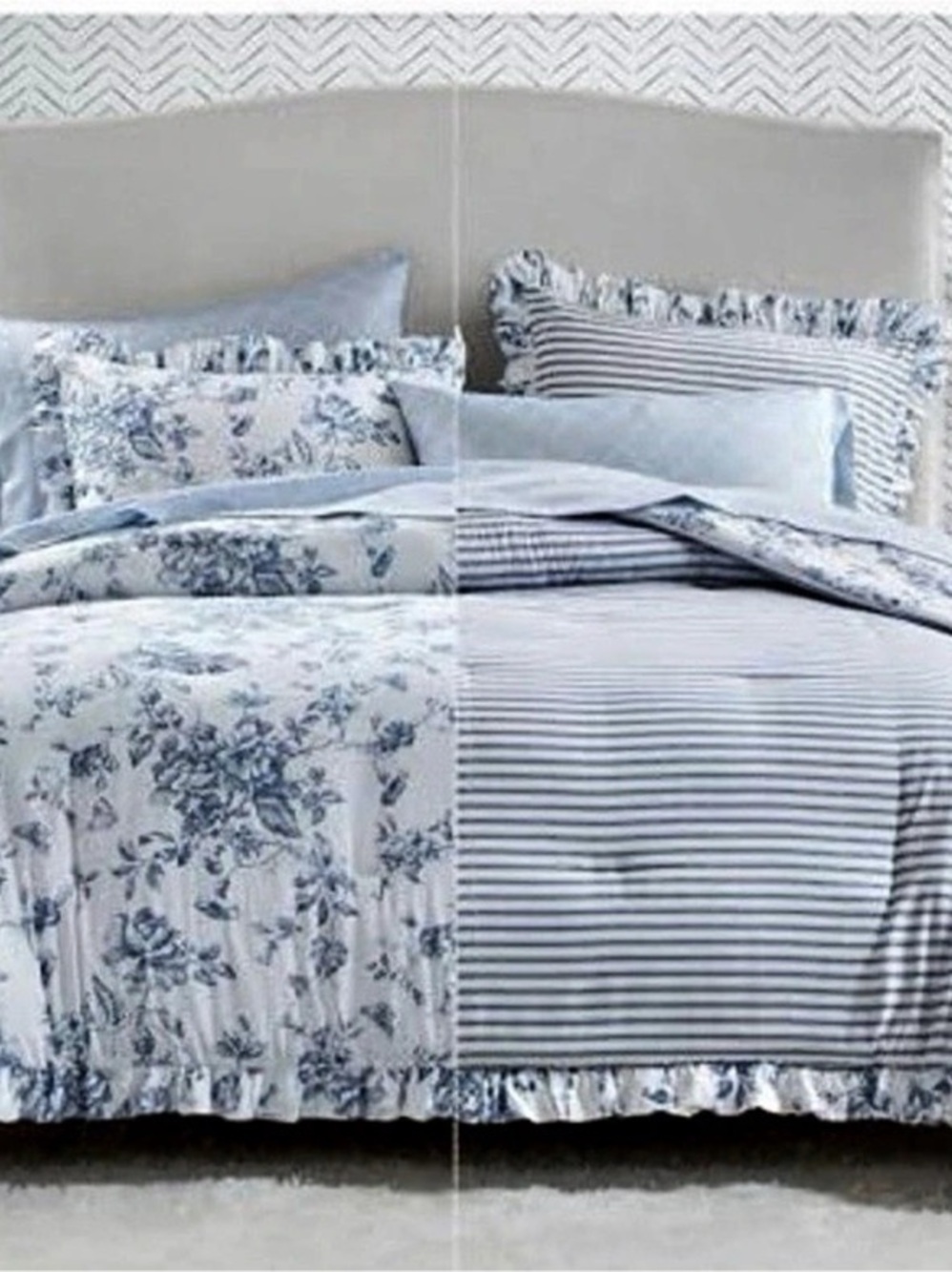 Madison Park Essentials Adele Comforter Set Blue & White